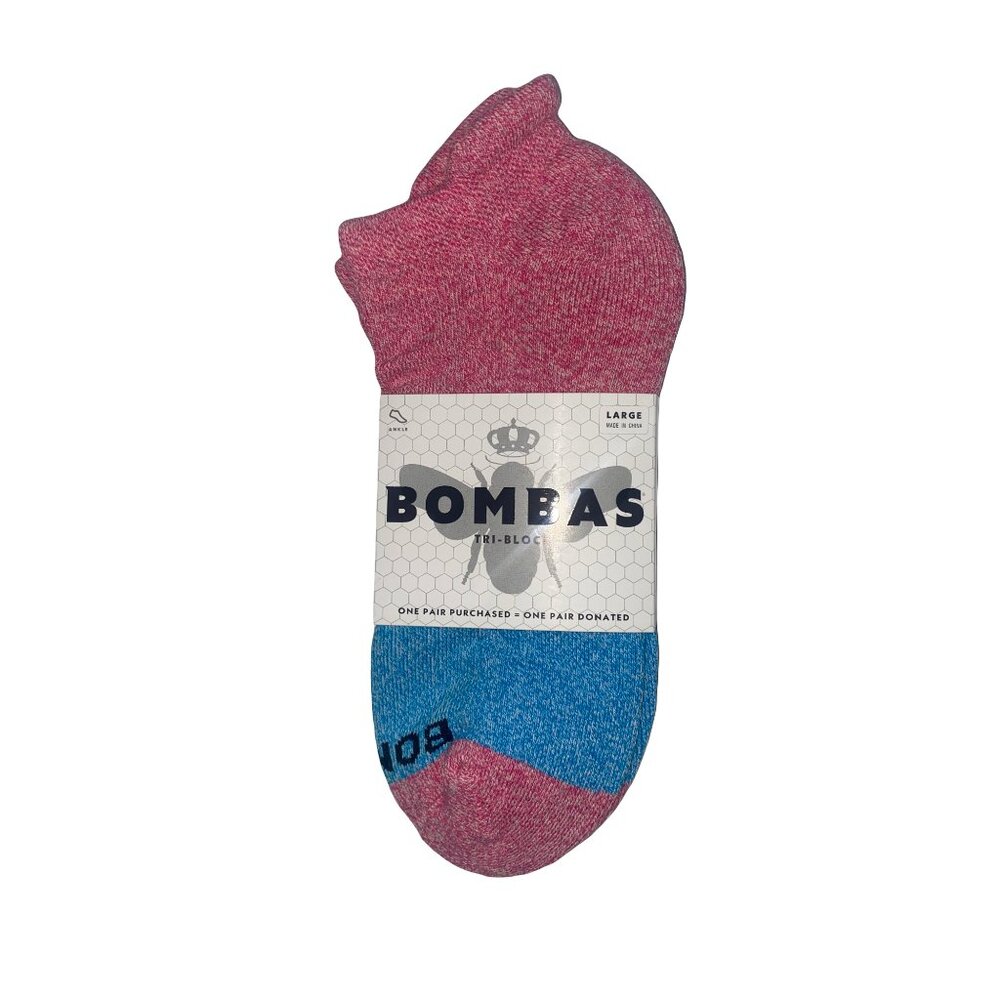 Bombas Women's Ankle Socks (Rose/Aqua) Large